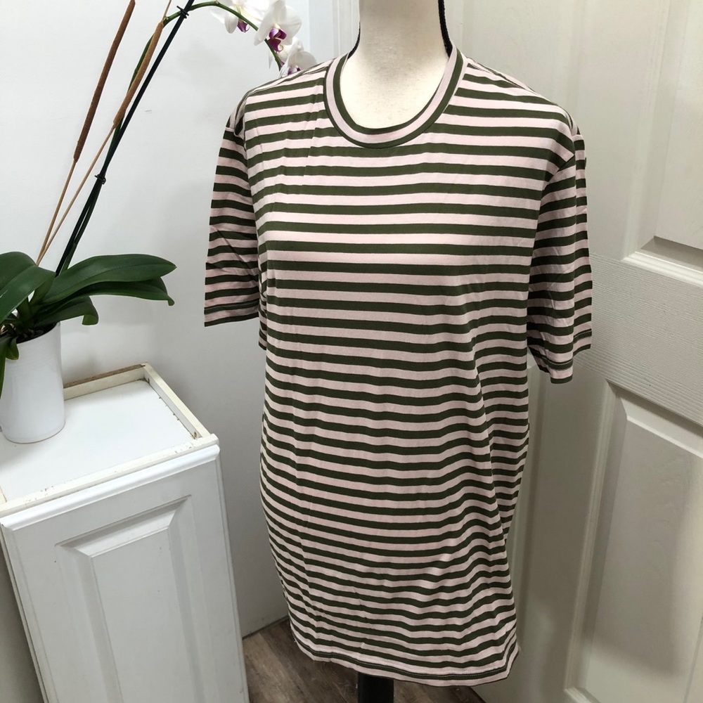 American Apparel striped pink green dress Size XL
